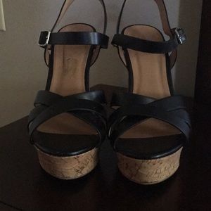 Black Wedge Sandals